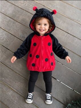 Second step Red and Black Ladybug Hoodie  jacket Costume 24 months